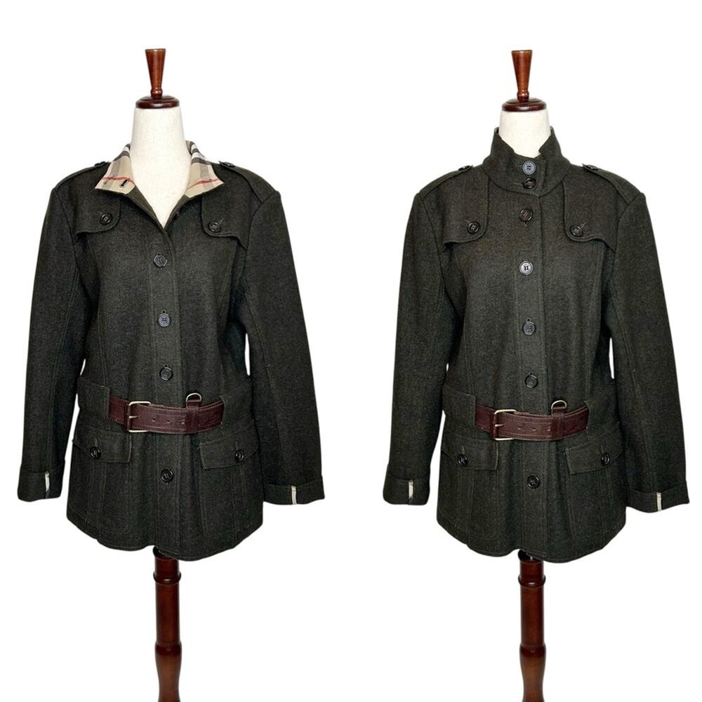 BURBERRY Boiled Wool D-ring Belt Military Field Jacket